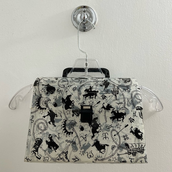 Black and White Printed Handbag - Picture 1 of 3